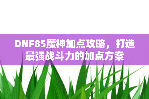 打造最强战斗力的加点方案图片