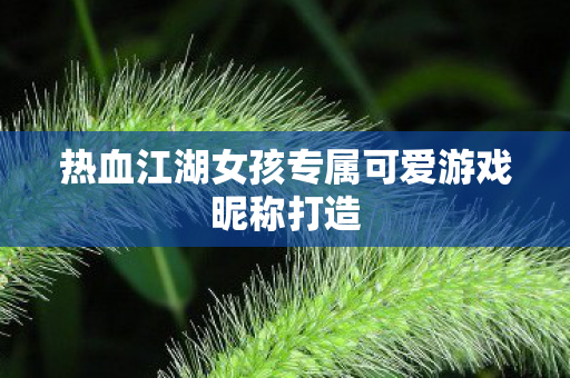 热血江湖女孩专属可爱游戏昵称打造图片