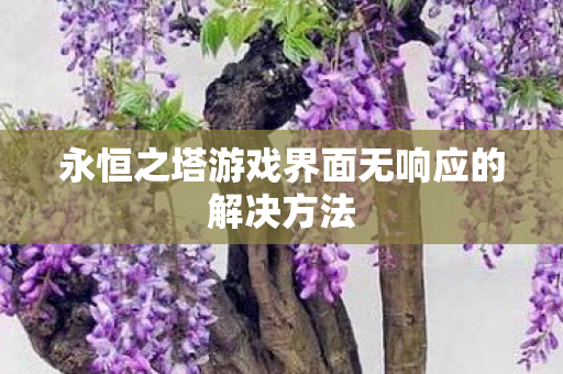 永恒之塔游戏界面无响应的解决方法图片