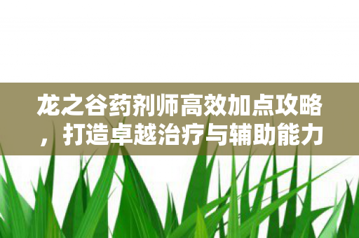龙之谷药剂师高效加点攻略图片
