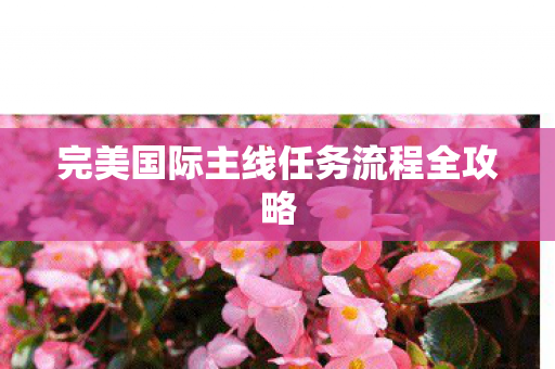 完美国际主线任务流程全攻略图片