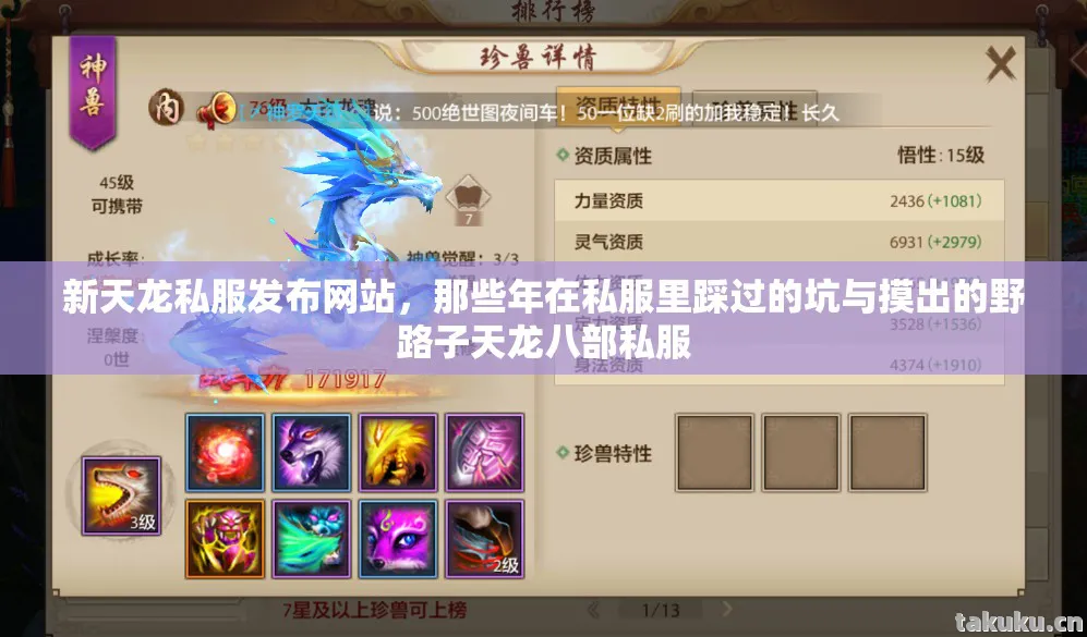 新天龙私服发布网站，那些年在私服里踩过的坑与摸出的野路子天龙八部私服