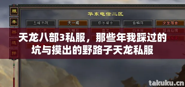 天龙八部3私服，那些年我踩过的坑与摸出的野路子天龙私服