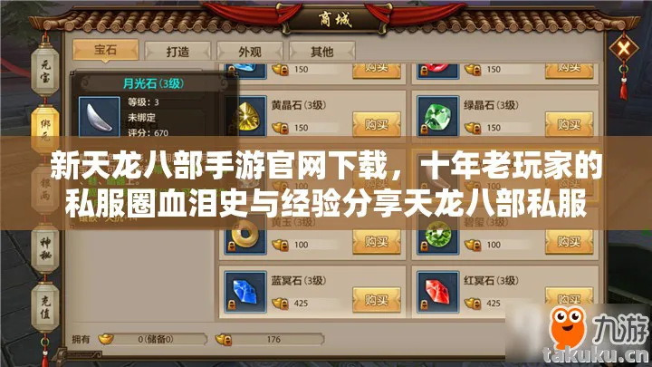 十年老玩家的私服圈血泪史与经验分享天龙八部私服图片