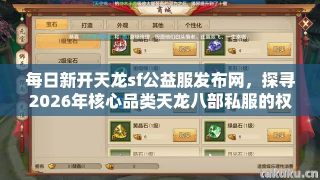 探寻2026年核心品类天龙八部私服的权威玩法指南天龙私服图片