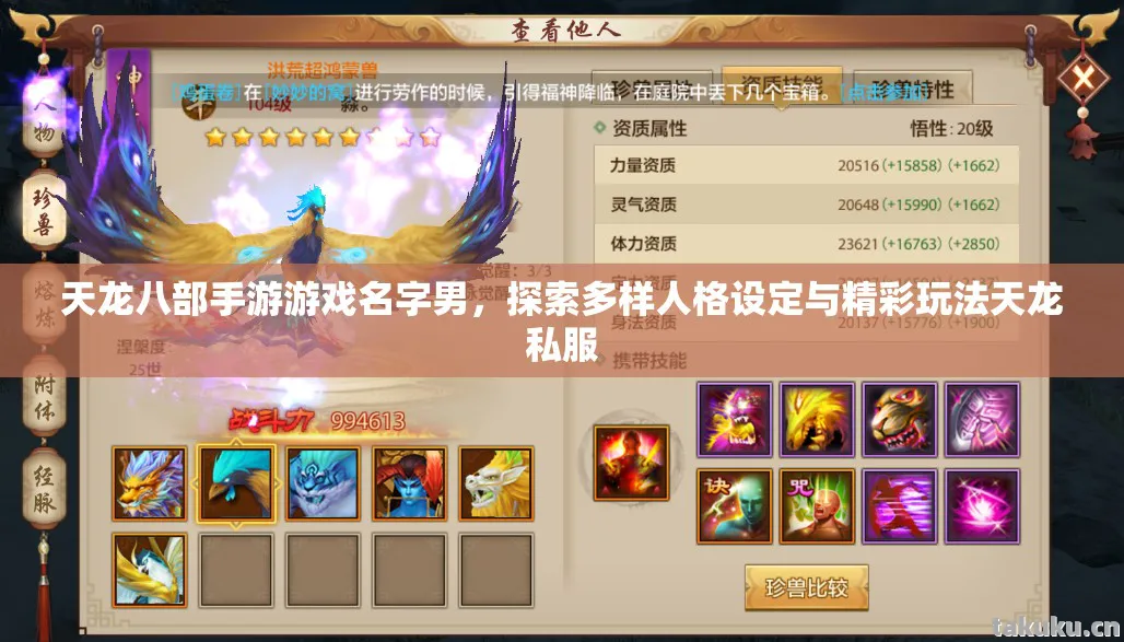 天龙八部手游游戏名字男，探索多样人格设定与精彩玩法天龙私服