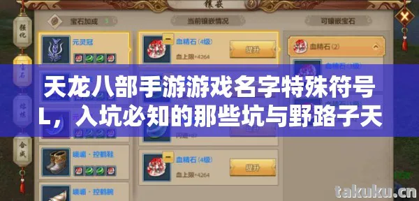 天龙八部手游游戏名字特殊符号L，入坑必知的那些坑与野路子天龙私服