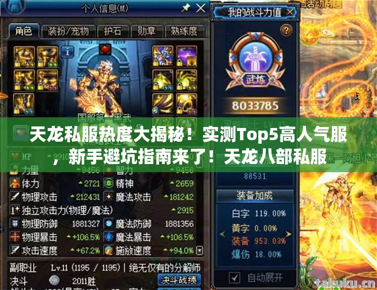 天龙私服热度大揭秘！实测Top5高人气服，新手避坑指南来了！天龙八部私服
