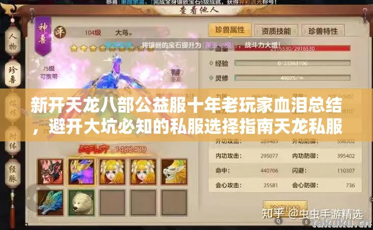 新开天龙八部公益服十年老玩家血泪总结图片