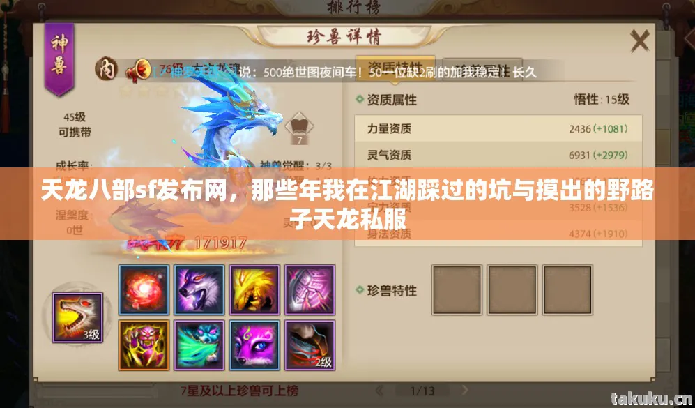 天龙八部sf发布网，那些年我在江湖踩过的坑与摸出的野路子天龙私服