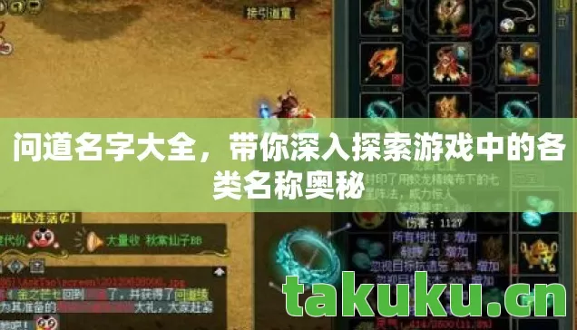 带你深入探索游戏中的各类名称奥秘图片