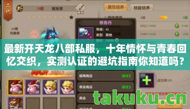 最新开天龙八部私服，十年情怀与青春回忆交织，实测认证的避坑指南你知道吗？