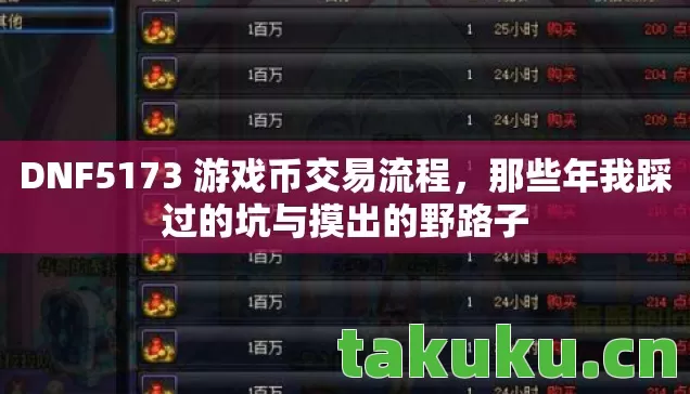 DNF5173 游戏币交易流程,那些年我踩过的坑与摸出的野路子 DNF5173 游戏币交易流程,那些年我踩过的坑与摸出的野路子