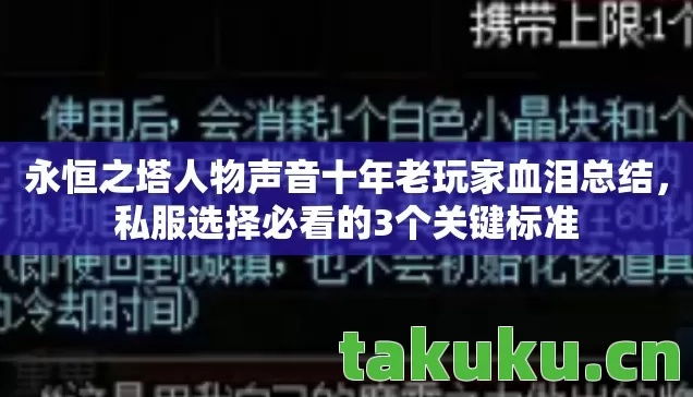 永恒之塔人物声音十年老玩家血泪总结图片