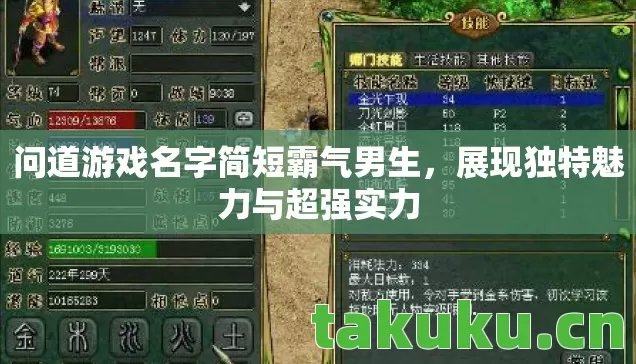 问道游戏名字简短霸气男生图片
