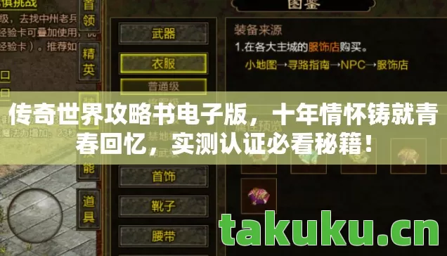传奇世界攻略书电子版图片