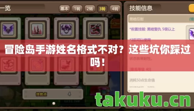 冒险岛手游姓名格式不对图片