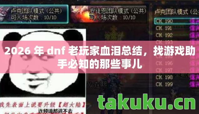 2026 年 dnf 老玩家血泪总结图片