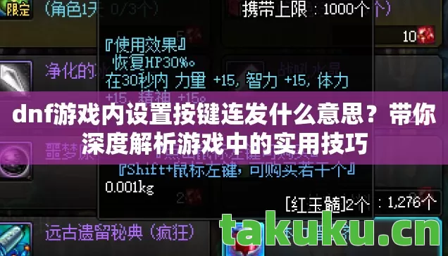 dnf游戏内设置按键连发什么意思图片