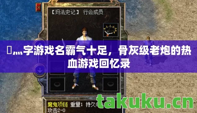 骨灰级老炮的热血游戏回忆录图片