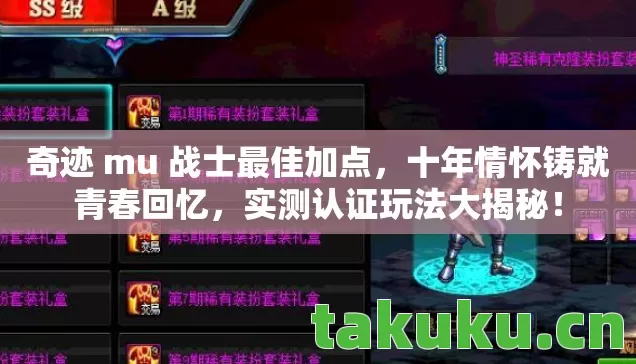 奇迹 mu 战士最佳加点图片