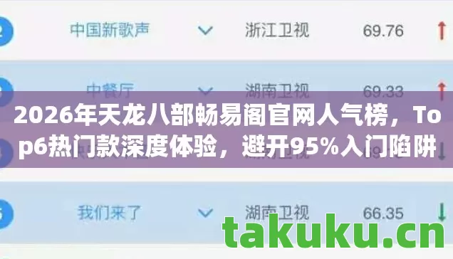 2026年天龙八部畅易阁官网人气榜，Top6热门款深度体验，避开95%入门陷阱