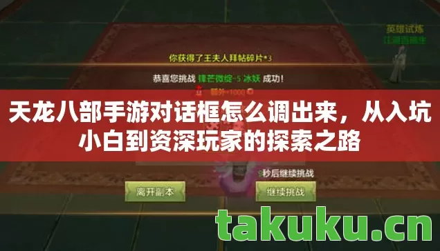 天龙八部手游对话框怎么调出来，从入坑小白到资深玩家的探索之路