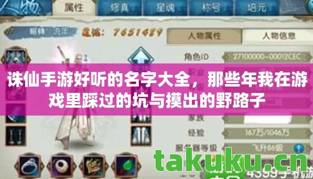 诛仙手游好听的名字大全，那些年我在游戏里踩过的坑与摸出的野路子