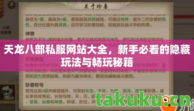 天龙八部私服网站大全,新手必看的隐藏玩法与畅玩秘籍 天龙八部私服网站大全,新手必看的隐藏玩法与畅玩秘籍