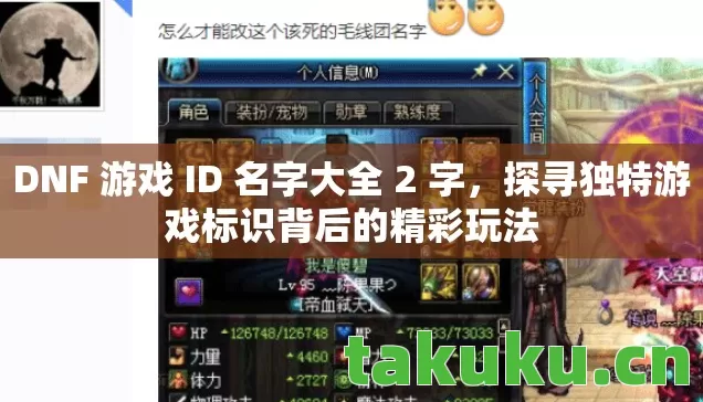 DNF 游戏 ID 名字大全 2 字，探寻独特游戏标识背后的精彩玩法