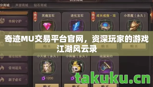 奇迹MU交易平台官网，资深玩家的游戏江湖风云录