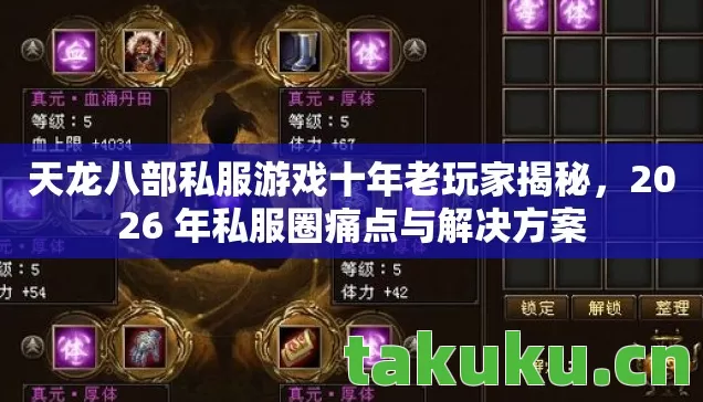 天龙八部私服游戏十年老玩家揭秘，2026 年私服圈痛点与解决方案