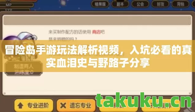 冒险岛手游玩法解析视频,入坑必看的真实血泪史与野路子分享 冒险岛手游玩法解析视频,入坑必看的真实血泪史与野路子分享