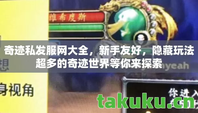 奇迹私发服网大全,新手友好,隐藏玩法超多的奇迹世界等你来探索 奇迹私发服网大全,新手友好,隐藏玩法超多的奇迹世界等你来探索
