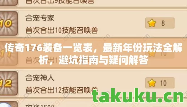 传奇176装备一览表，最新年份玩法全解析，避坑指南与疑问解答