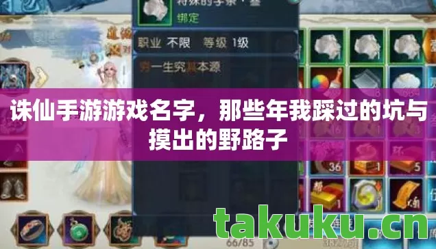 诛仙手游游戏名字，那些年我踩过的坑与摸出的野路子