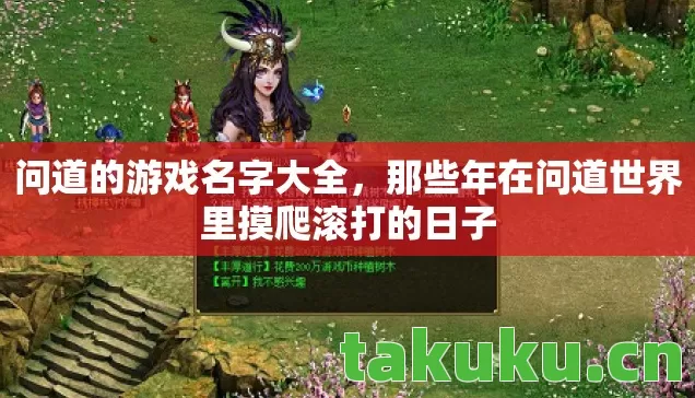 问道的游戏名字大全，那些年在问道世界里摸爬滚打的日子