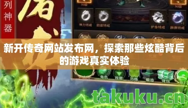 新开传奇网站发布网，探索那些炫酷背后的游戏真实体验