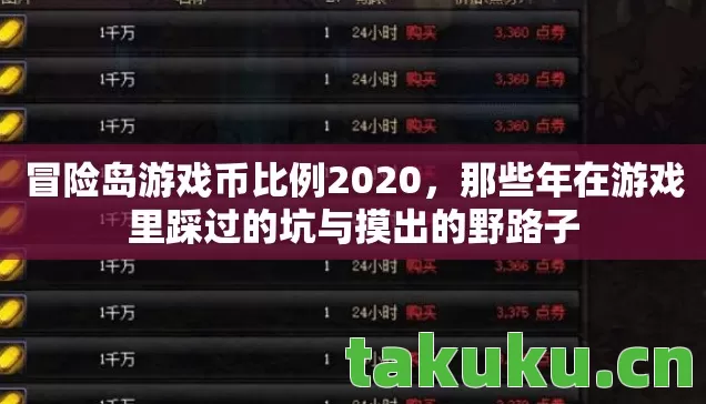 冒险岛游戏币比例2020，那些年在游戏里踩过的坑与摸出的野路子