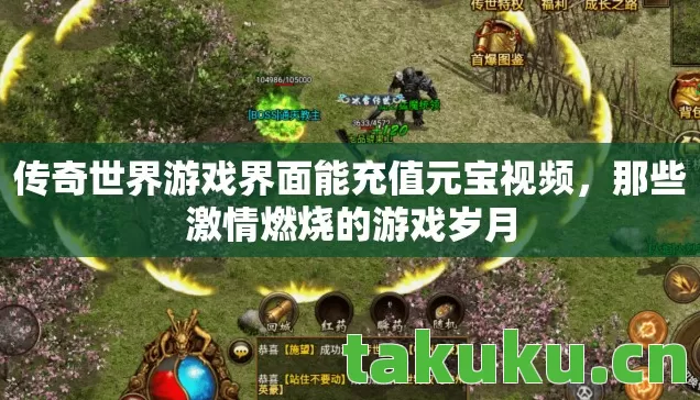 传奇世界游戏界面能充值元宝视频，那些激情燃烧的游戏岁月