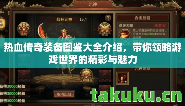 热血传奇装备图鉴大全介绍，带你领略游戏世界的精彩与魅力