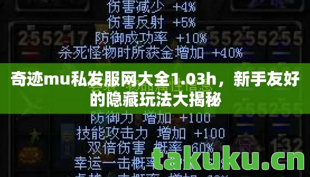 奇迹mu私发服网大全1.03h，新手友好的隐藏玩法大揭秘
