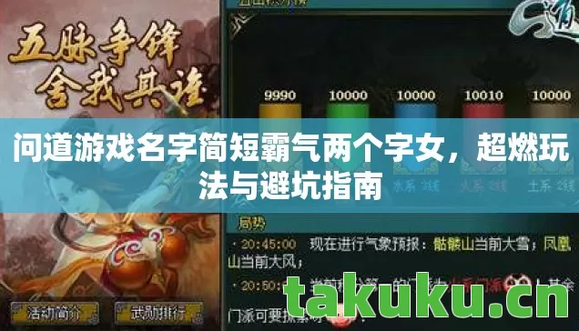 问道游戏名字简短霸气两个字女，超燃玩法与避坑指南