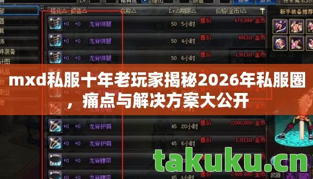 mxd私服十年老玩家揭秘2026年私服圈，痛点与解决方案大公开