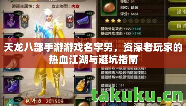 天龙八部手游游戏名字男，资深老玩家的热血江湖与避坑指南