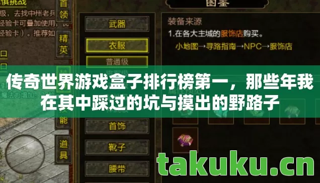 传奇世界游戏盒子排行榜第一，那些年我在其中踩过的坑与摸出的野路子