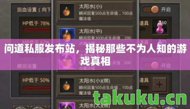 问道私服发布站,揭秘那些不为人知的游戏真相 问道私服发布站,揭秘那些不为人知的游戏真相