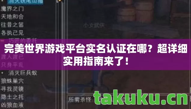 完美世界游戏平台实名认证在哪？超详细实用指南来了！