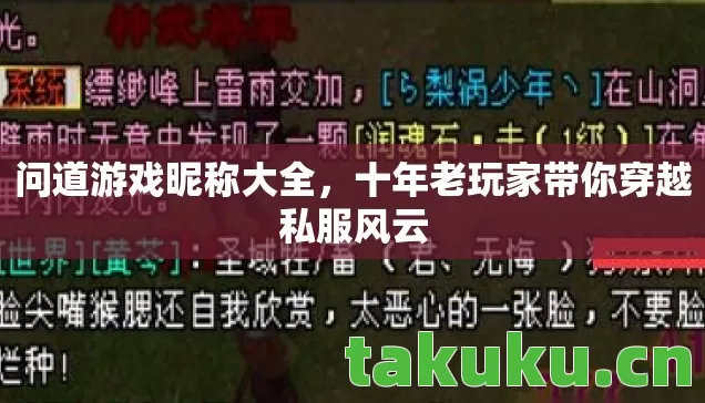 问道游戏昵称大全,十年老玩家带你穿越私服风云 问道游戏昵称大全,十年老玩家带你穿越私服风云