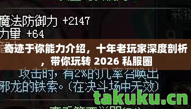 奇迹于你能力介绍,十年老玩家深度剖析,带你玩转 2026 私服圈 奇迹于你能力介绍,十年老玩家深度剖析,带你玩转 2026 私服圈